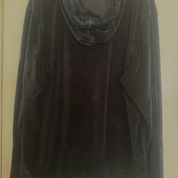 EUC Mens True Religion Black Velvet Zip Up Jacket Gold Logo Hoodie Size 3XL - Picture 5 of 5